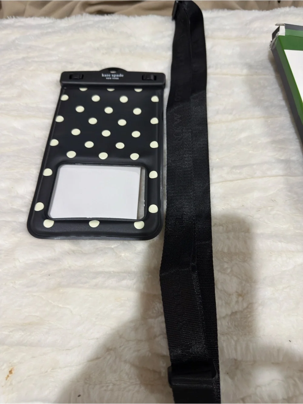kate spade Black & White Polka Dot Waterproof Phone Pouch